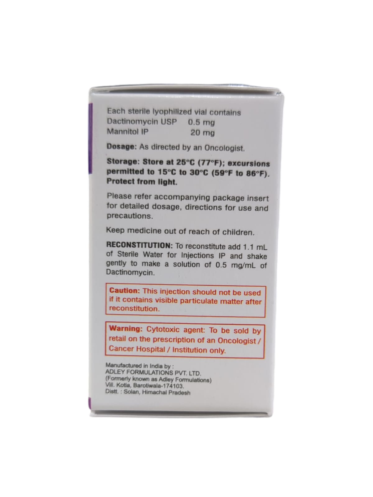 Dacihal 0.5mg Injection 