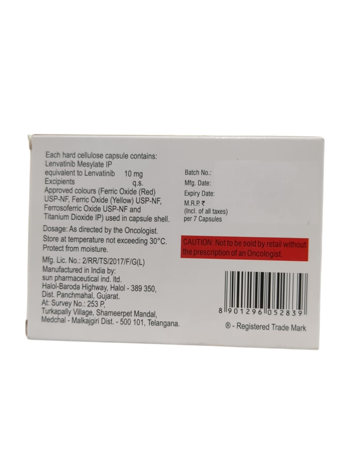 Lenvenib 10mg Capsule